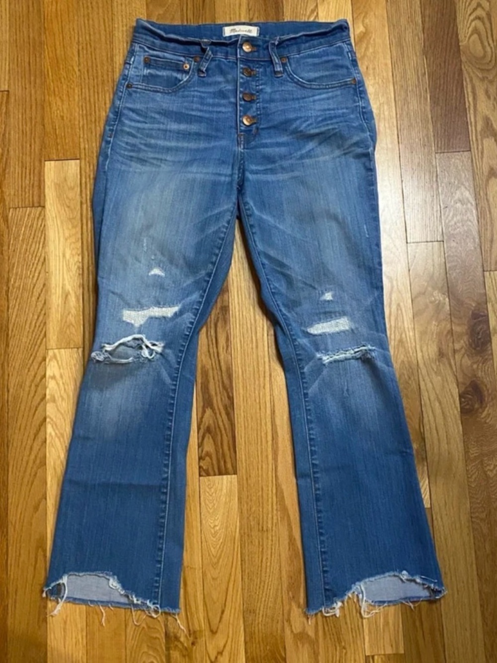 Madewell Tall Cali Demi-Boot Jeans in Bronson Wash: Button-Front Edition